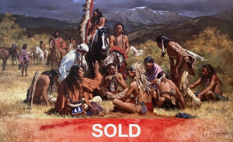 Howard Terpning Council of Chiefs Native American western painting canvas print giclee