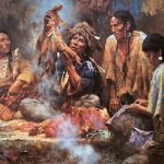 Howard Terpning Opening The Sacred Bundle textured canvas print Giclee