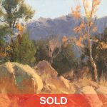 Bill Anton Fall Color Remnant boulders rocks mountains trees landscape oil painting sold