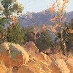 Bill Anton Fall Color Remnant boulders rocks mountains trees landscape oil painting