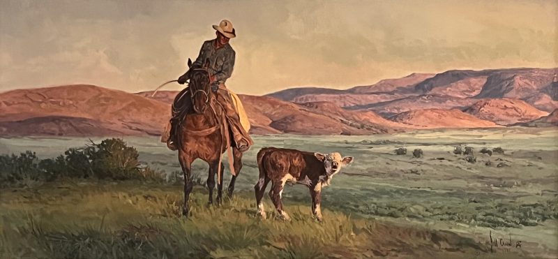 Bill Owen The Lost Is Now Found cowboy cow calf ranch farm western landscape oil painting