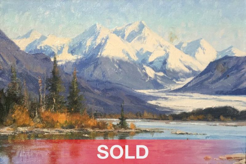 Matt Smith North Of Anchorage Alaska mountain snow river stream lake high mountain landscape oil painting