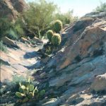 Matt Smith Willow Spring Barrels cactus western landscape cacti oil painting sold