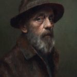 Damian Lechoszest Don Quixote old man portrait western oil painting sold