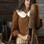 Damian Lechoszest Anna's Daydream girl woman dehulling western oil painting