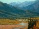 Darcie Peet Autumn Shallows river stream brook high mountain lake mountains Canada Bow River Vermillion Lakes Banff Canadian Rockies western landscape oil painting