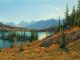 Darcie Peet Darcie Peet Autumn Tamarack and Wildflower Wisps mountain lake fall Canada Rocky Mountains western landscape oil painting
