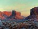 “Dawn Tiptoeing In – Monument Valley” Darcie Peet Darcie Peet Dawn Tiptoeing In Monument Valley Arizona landscape rock formation Utah western oil painting