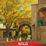 Darcie Peet Getting Ready For Christmas Tlaquepaque Sedona Arizona architecture western oil painting