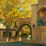 Darcie Peet Getting Ready For Christmas Tlaquepaque Sedona Arizona architecture western oil painting