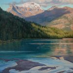 Darcie Peet Inlet Sandbarts Lake Louise Canadian Rockies mountain lake stream river waterway Canada America landscape oil painting sold