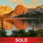 Darcie Peet Lavender Daybreak Wind River Range Wyoming lake mountains landscape oil painting sold