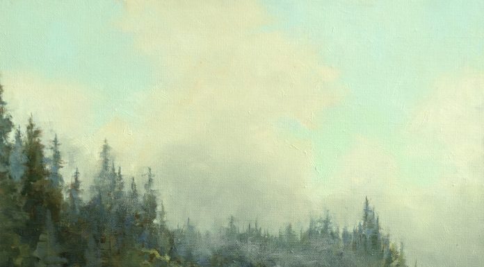 Darcie Peet Sea Fog Roses grape winery California landscape oil painting