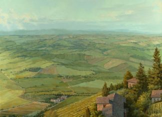 Darcie Peet Up To Montalcino - Tuscany landscape Italy oil painting sold