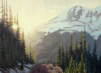 Darcie Peet Whisper of Spring Yet To Come landscape Colorado western oil painting