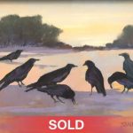 Elizabeth Sandia Ravens Of Windmill Ridge landscape birds wildlife pastel painting SOLD