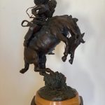 Joe Beeler For No Reason cowboy bucking horse bronco western bronze sculpture