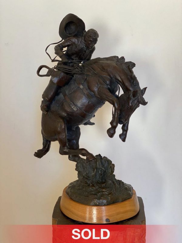 Joe Beeler For No Reason cowboy bucking horse bronco western bronze sculpture