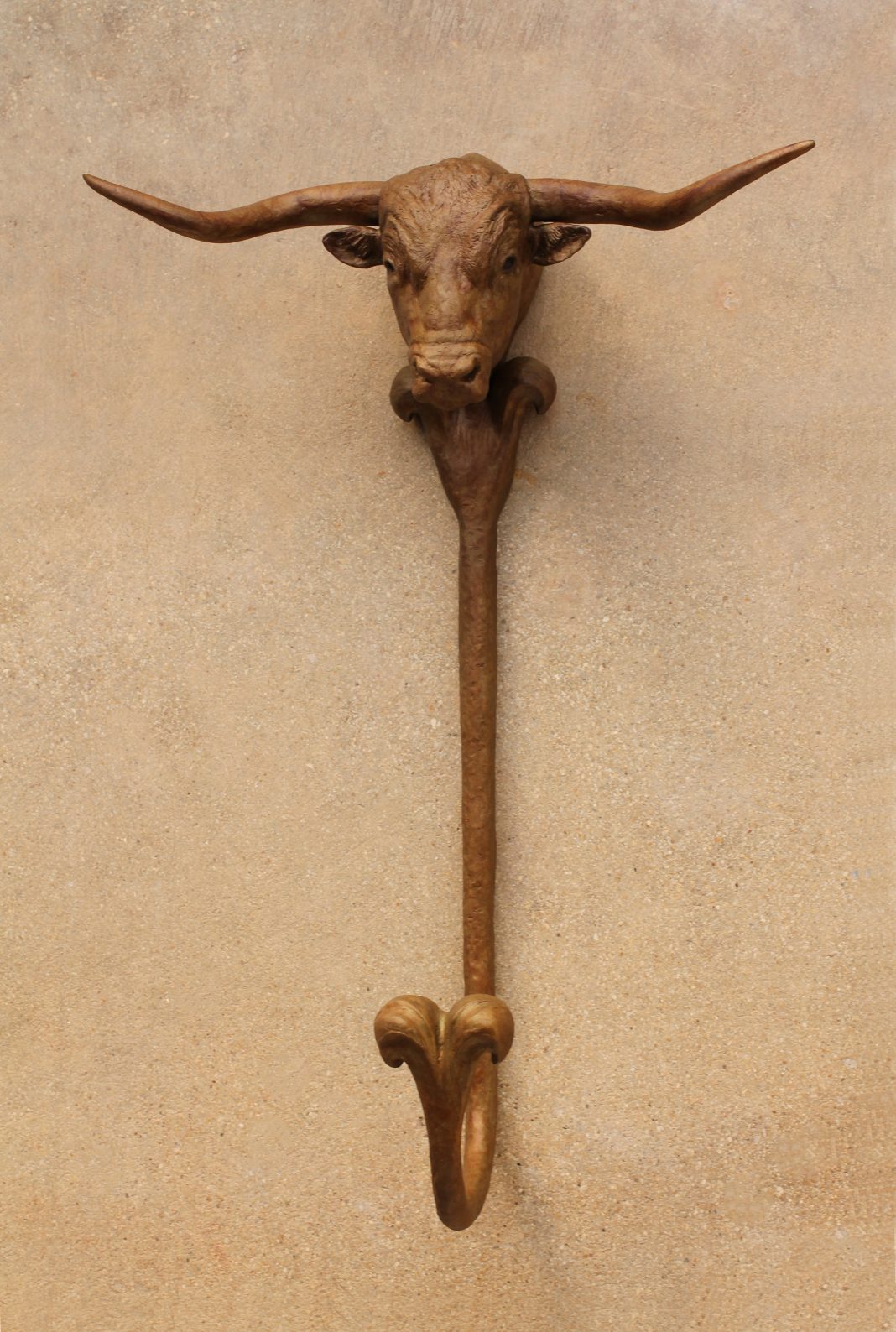 Mary Ross Buchholz Longhorn Hat Hook cattle cow western bronze sculpture