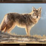 Mary Ross Buchholz Morning Patrol coyote wolf wildlife oil painting western framed