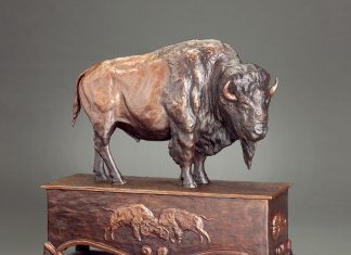 Mary Ross Buchholz Patriarch Of The Plains buffalo bison wildlife western bronze sculpture