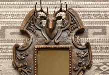 Mary Ross Buchholz Whitetail deer mirror sculpture wildlife western bronze