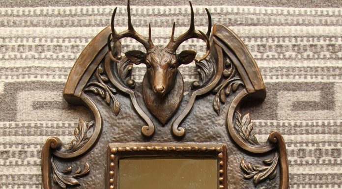 Mary Ross Buchholz Whitetail deer mirror sculpture wildlife western bronze