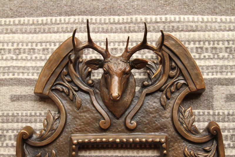 Mary Ross Buchholz Whitetail deer mirror sculpture wildlife western bronze close up