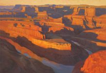 Roy Grinnell "Passing Dead Horse Point" oil painting western landscape oil painting gorge canyon