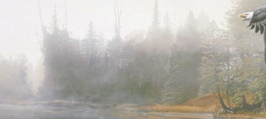 Terry Isaac Call Of Autumn eagle original wildlife painting