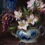 Daniel Gerhartz A Gift Of Time still life porcelain vase tea pot impressionistic oil painting