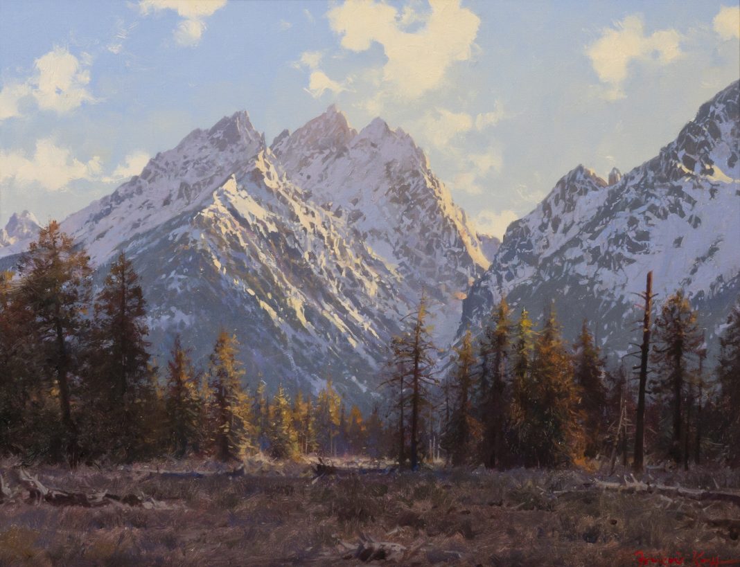 Francois Koch The Teton Range Wyoming mountains landscape western oil painting