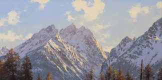 Francois Koch The Teton Range Wyoming mountains landscape western oil painting
