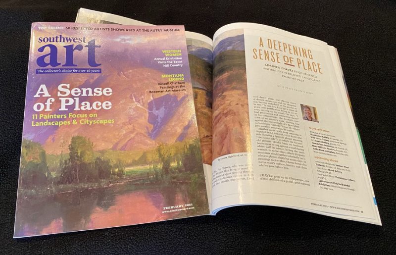 Lorenzo Chavez Southwest Art Magazine feature article February 2021