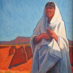 Lorenzo Chavez Autumn Harmony Native American Indian cape cloak western landscape portrait figure figurate western oil painting