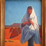 Lorenzo Chavez Autumn Harmony Native American Indian cape cloak western landscape portrait figure figurate western oil painting framed