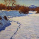 Lorenzo Chavez Midday Light In Winter snow trees Cherry Creek Colorado landscape oil painting