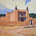 Lorenzo Chavez San Jose de la Garcia Church At Las Trampas worship christian Jesus god architecture mission New Mexico western oil painting