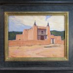 Lorenzo Chavez San Jose de la Garcia Church At Las Trampas worship christian Jesus god architecture mission New Mexico western oil painting framed