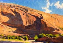 Lorenzo Chavez Shadows On The Mesa western oil landscape painting