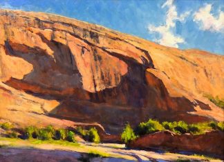 Lorenzo Chavez Shadows On The Mesa western oil landscape painting