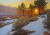 Lorenzo Chavez The Warmth Of The Sun snowy landscape oil painting sunrise Colorado high mountains