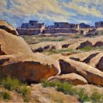 Lorenzo Chavez Third Mesa Arizona Native American civilization village architecture western oil painting