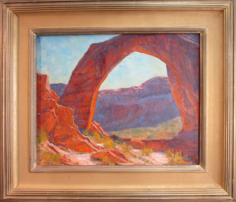 Lorenzo Chavez Trail To Rainbow Bridge western rock formation Lake Powell Arizona landscape oil painting framed