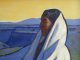 “Yellow Sky” Lorenzo Chavez Lorenzo Chavez Yellow Sky Native American Indian cape cloak western landscape portrait figure figurate western oil painting