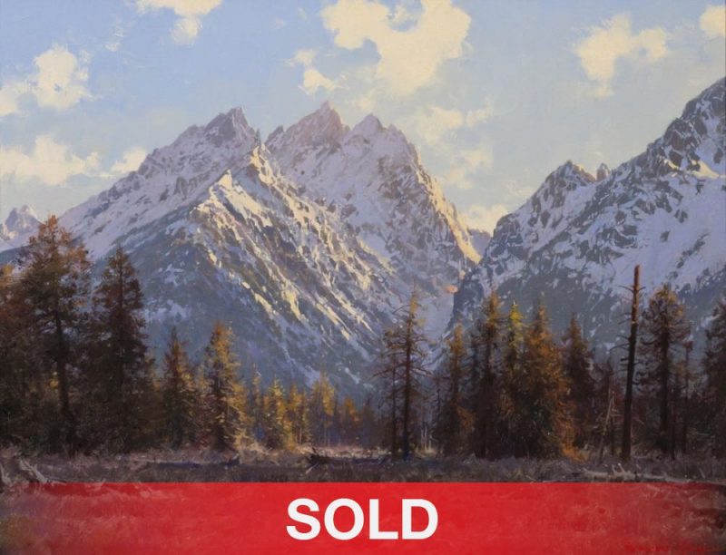 Francois Koch The Teton Range Wyoming mountains landscape western oil painting