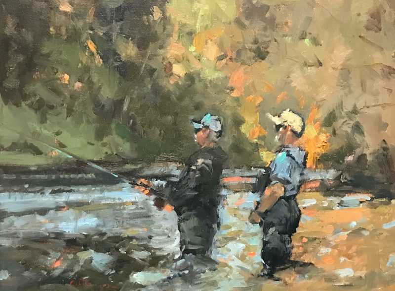 Gene Costanza Any Second Now fishing fly fish Scott Christensen stream river landscape oil painting