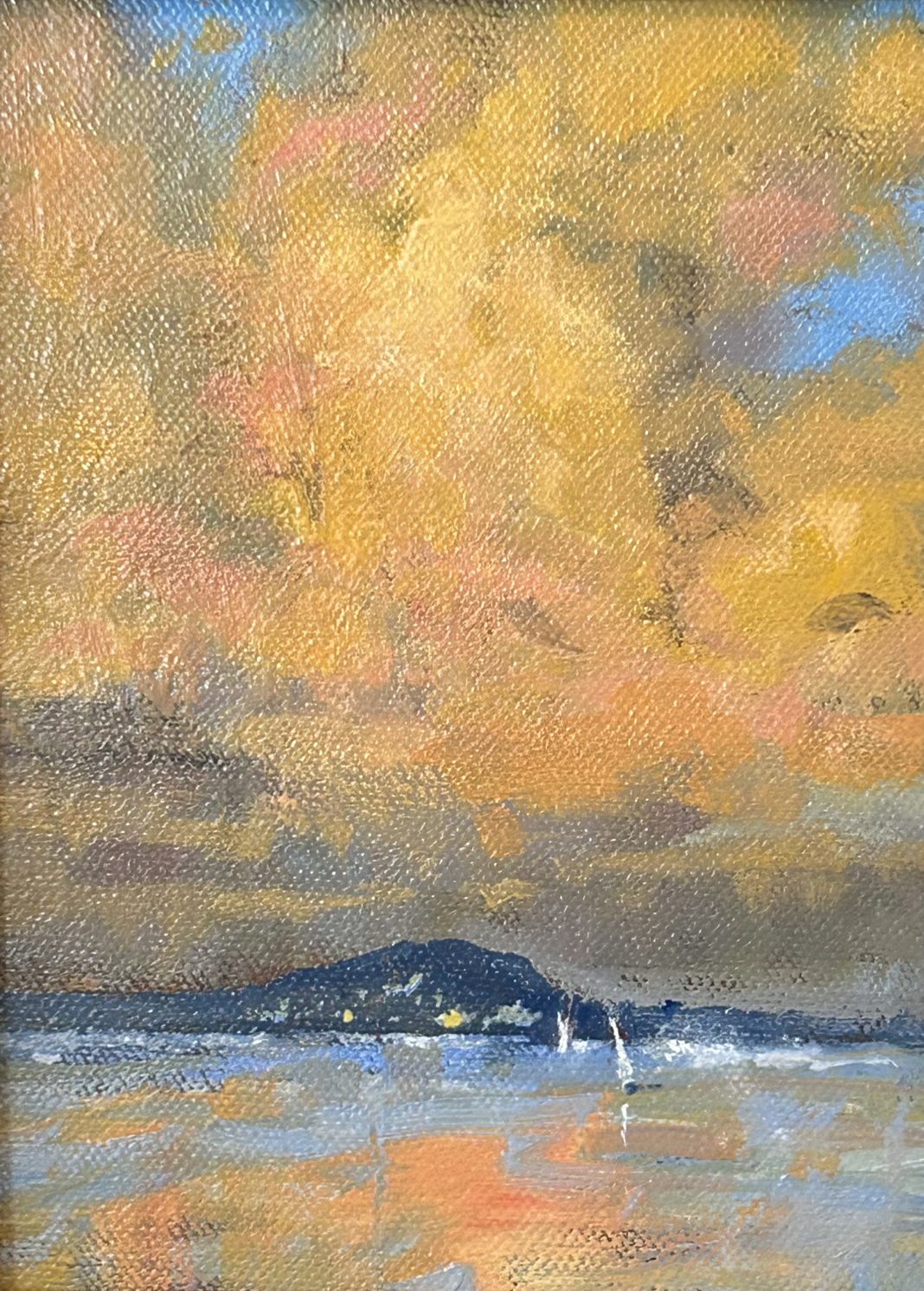 Gene Costanza Sailing St. John United States Virgin Island boat sailboat clouds island Pacific Atlantic Ocean Caribbean Sea seascape landscape oil painting