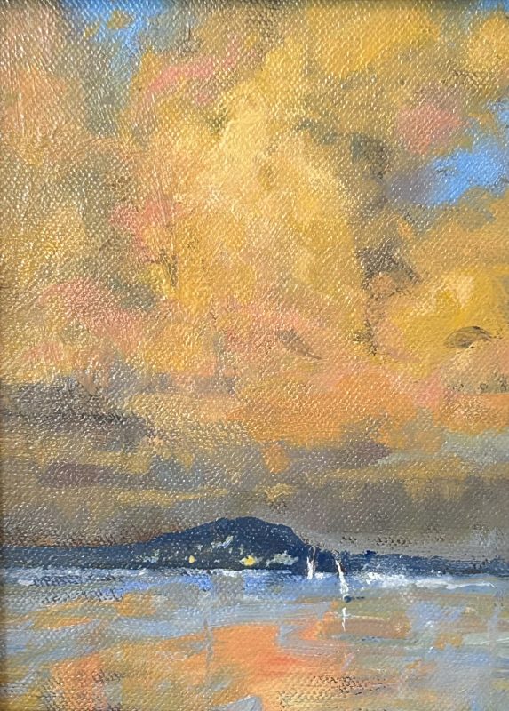 Gene Costanza Sailing St. John United States Virgin Island boat sailboat clouds island Pacific Atlantic Ocean Caribbean Sea seascape landscape oil painting