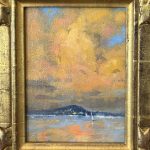 Gene Costanza Sailing St. John United States Virgin Island boat sailboat clouds island Pacific Atlantic Ocean Caribbean Sea seascape landscape oil painting framed